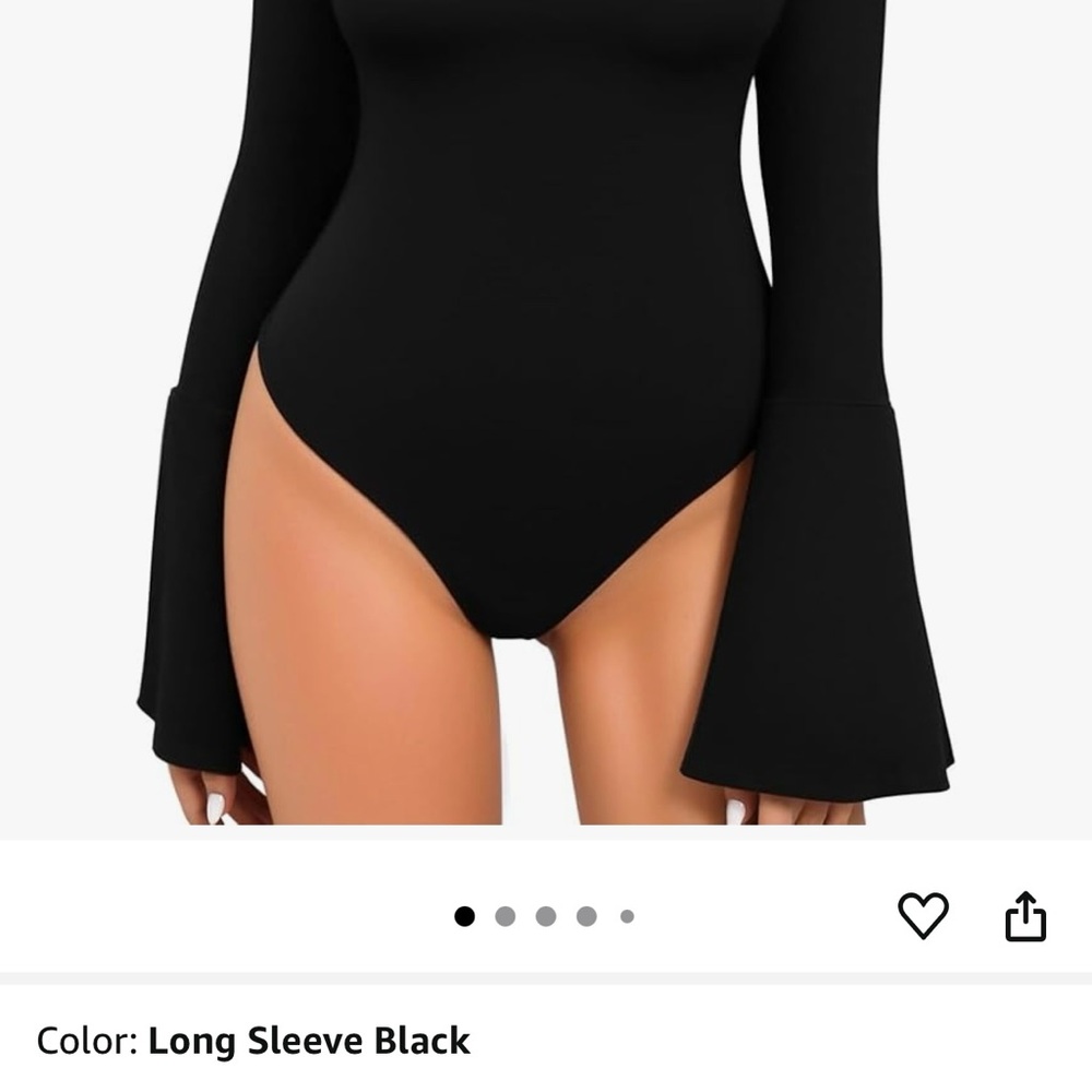 Elegant Black Long Sleeve Bodysuit